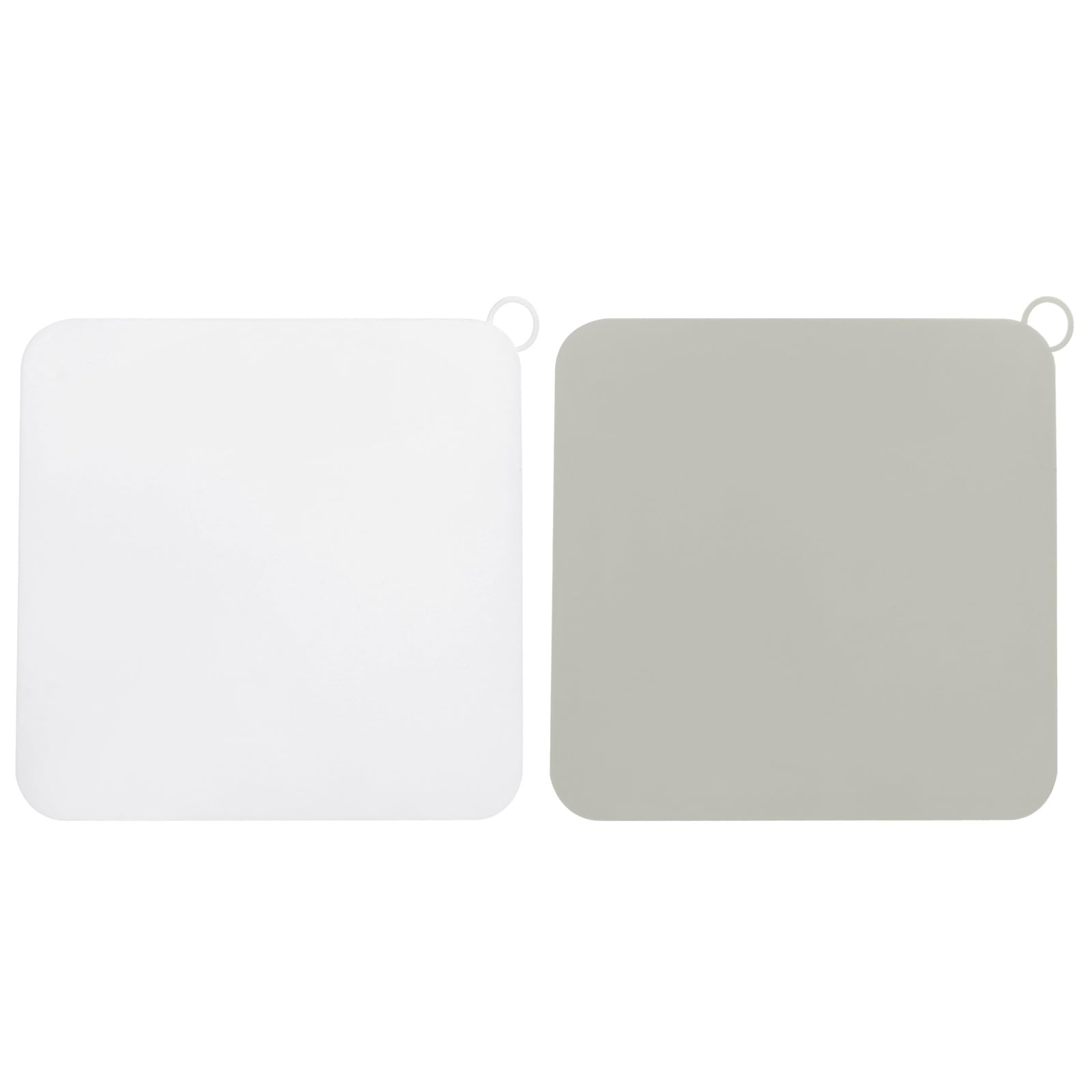 PATIKIL Silicone Floor Drain Anti-Odor Mat, 2Pcs/1Set Shower Drain Stopper Square Silicone Floor Drain Cover for Kitchen Bathroom, White Grey