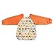 Hi Sprout Unisex Infant Toddler Baby Super Waterproof Sleeved Bib, Reusable Bib with Sleeves& Pocket, Multi Patterns, 6-24 Months (cute face)