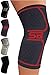 SB SOX Compression Knee Brace - Great Support That Stays in Place - Perfect for Recovery, Everyday Use - Best Treatment for Pain Relief, Meniscus Tear, Arthritis (Charcoal/Red, Medium)