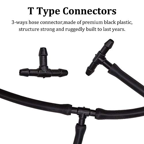 36Pcs Windshield Water Hose Connector,BUENNUS Car Windshield Washer Hose Connector 2-Way I Type 3-Way T/Y Type Nozzle Connectors Black Universal Windshield Wiper Fluid Tubing Pipe Fitting Splitter - Thumbnail 2