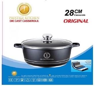 Die-Cast Aluminum Non-Stick Dutch Oven Casserole Pot with Clear Glass Lid (8 Quart)