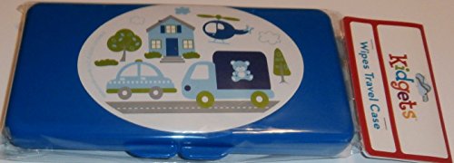 Blue Car, Truck, And Helicopter Baby Wipes Case