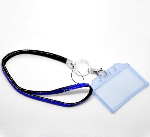 CKB Ltd 1x Bling ID BLUE Acrylic Rhinestone Style Lanyard Neck Strap Swivel Metal Clip, Single Unit 1pc - Image 4