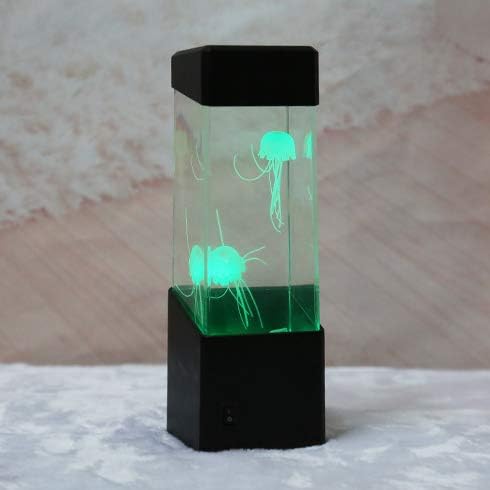 Onebook Electric Jellyfish Tank Table Lamp USB Charging with Color Changing Light, Jellyfish Lamp Shade Lava Led Electric Mood Aquarium for Kids Men Women Home Deco for Room Mood Light for Relax