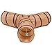 Prosper Pet Cat Tunnel - Collapsible 3 Way Play Toy - Tube Fun for Rabbits, Kittens, and Dogs - Brown