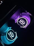JSAMZ Car Logo LED Cup Pad led Cup Coaster USB Charging Mat Luminescent Cup Pad LED Mat Interior Atmosphere Lamp Decoration Light (Infiniti)