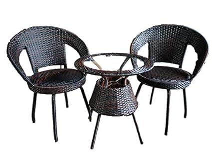 Ashley REVOLVING 360` Out Door Garden Patio Seating Set 1+2 with 2 Chairs and Table Set