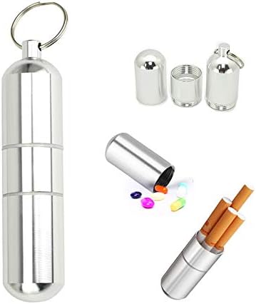 Ngeシガレットケース 5本収納 おしゃれ 防水 キーホルダー 合金 アウトドア ピルケース 携帯 耐湿防圧 大容量 シルバー