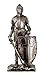 Crusader Knight Statue Silver Finishing Cold Cast Resin Statue 7