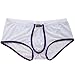 YiZYiF Men's Sexy Soft Underwear Sheer Transparent Brief Boxer Trunks Panty White Medium