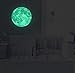 Judek 30cm Bedroom Glow in the Dark Full Moon Light Luminous Wall Art Stickers and Stars Removable Decorations. (green)