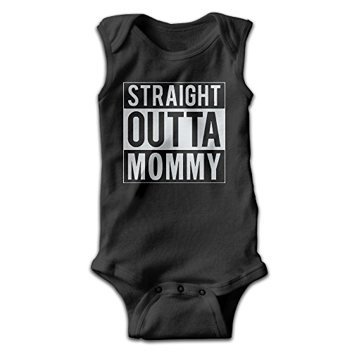 Straight Outta Mommy Girl Boy Clothing Sleeveless Bodysuit Romper Playsuit Outfits Black