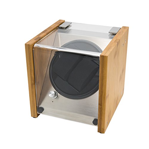 Bamboo Crystal Automatic Rotation Watch Winder Display Case Box (b1)