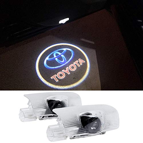 Car Door LED Logo Projector Ghost Shadow Welcome Lamp Logo Light Courtesy Step Lights Ground Lamp For Toyota 4 Runner Avalon Camry Highlander Land Cruiser Prius Sequoia Sienna Tundra Venza (2 Pack)