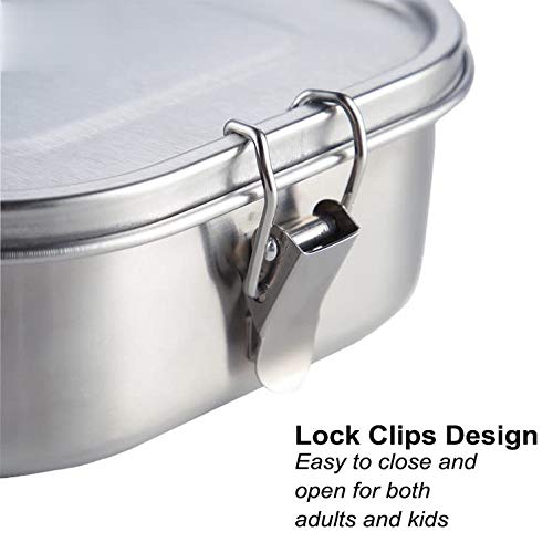 Loohome Edelstahl Brotdose Bento Boxen 1400ml, Herausnehmbarer Abschnitt Gesunde und Umweltfreundliche