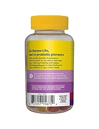 Probiótico gominolas para flora Renew Life, probióticos para niños y adultos, 60 gominolas masticables