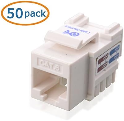HD Enjoy 50-Pack Cat6 RJ45 Keystone Jack in White and Keystone Punch-Down Stand