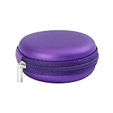 Bluecell Purple Color PU Leather Earphone Hard Case/Bag