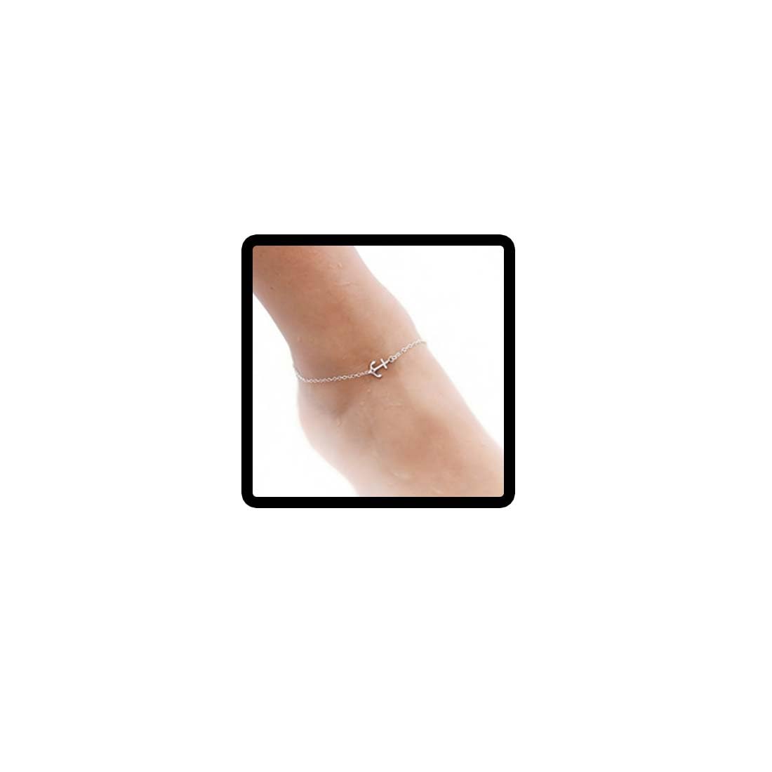 Wedity Anchor Anklets Silver Simple Navy Anklet Bracelets Beach Accessories Foot Jewelry Adjustable for Women Girls