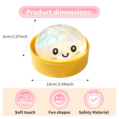 2026 New Glitter Dumpling Squishy Box, Stress Relief, Soft Squeeze Decompression Dough, Glitter Dumpling Squishy for Stress Relief