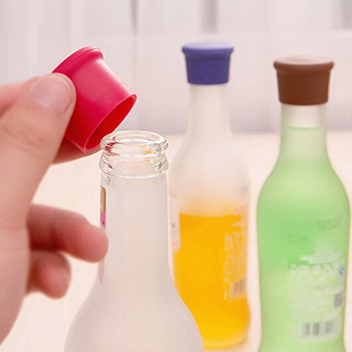 Random Color Bottle Stopper Food Graded Durable Silicone Caps Stoppers Bottle Sealer For Wine Beer Beverage Glass Bottle