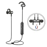Sports Headphones GUSGU Wireless Earphone Stereo Sports Earbuds in Ear Bluetooth Headphones with Magnetic Design for Running(Noise Cancelling Mic,Snug Silicon Earbuds)