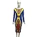 Creazy Women Long Sleeve Fashion African Print Dress Casual Straight Print Kaftan Dress (L)