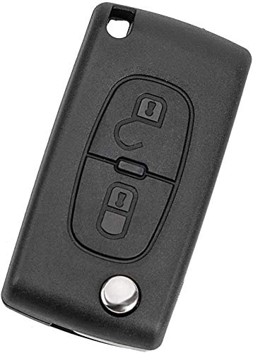 SALPIE Replacement car key shell shell compatible with Citroen: C2 from 2006-2010 C3 2006 Berlingo 2008 Peugeot: 407 from 2004-2008