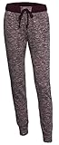 Women's Elastic Drawstring Waist Casual Marled Jogger Lounge Pants