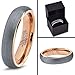 Charming Jewelers  18K Rose Gold Plated Domed Brushed Tungsten Wedding Band Ring, 5mm