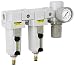 PneumaticPlus SAU4030M-N04DG-MEP Three Stage Air Drying System - Air Particulate Filter, 0.3 Micron Coalescing Filter & Air Pressure Regulator Modular Combo 1/2" NPT - Auto Drain, Metal Bowl