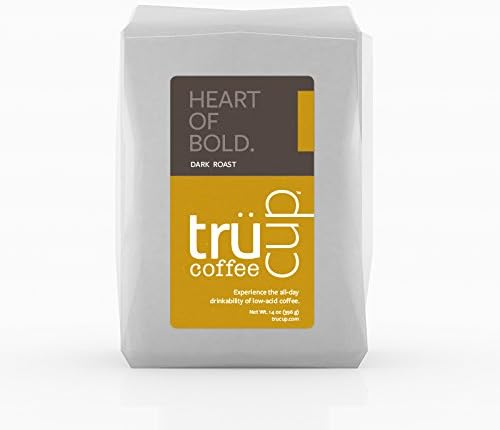 trücup Low Acid Coffee, Ground Coffee Dark Roas - Coarse Ground 32 Oz, Natural Water&Steam Process 60% Less Acid, Stomach-Friendly Rich in Antioxidants
