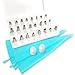 Tips for Cake Decorating Supplies Kit with 24 Icing Piping Tips, 2 Silicone Pastry Bags, 2 Reusable Plastic Couplers Baking Supplies Frosting Tools Set for Cupcakes Cookies