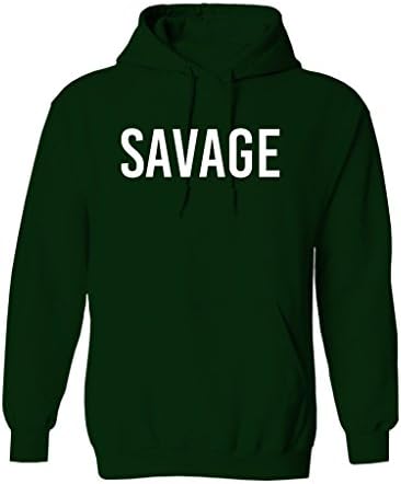ShirtShop Apparel "Savage" Graphic Design Hoodie T-Shirt - 2X-Large (Forest Green)