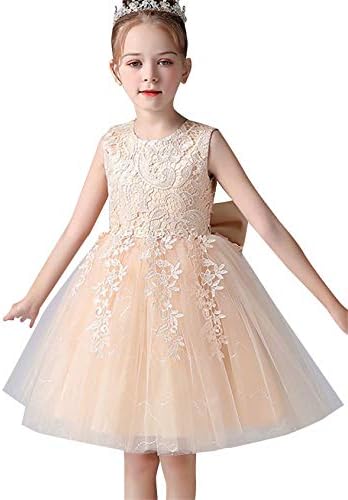 Omzin 子供ドレス ロングドレス 蝶結び 女の子 ジュニア ピアノ 発表会 パーディー 演奏会 フォーマル 入園式 結婚式 ワンピース 110 1 130 140 150 160