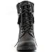 DailyShoes Womens Military Up Buckle Combat Boots Ankle Mid Calf Fold-Down Exclusive Credit Card Pocket