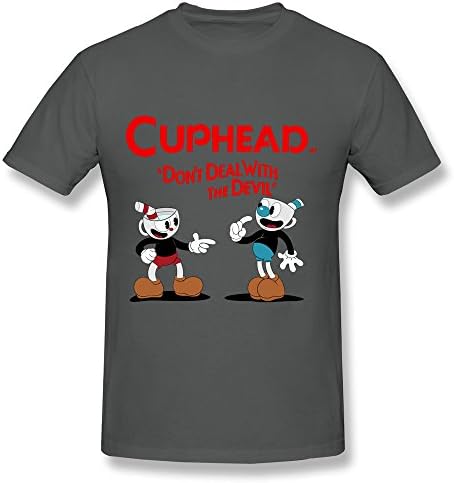 Konoyie Men's Cuphead Cuphead Don't Deal With The Devil T-Shirt - Style T Shirts DeepHeather US Size XXL
