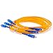 2 Pcs Simplex Single Mode SC to SC Male Fiber Optic Patch Jump Cable Yellow 2M
