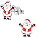 Hypoallergenic Sterling Silver Santa Clause Christmas Stud Earrings for Kids (Nickel Free)