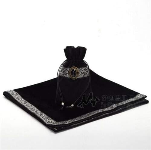 FidgetGearAltar Tarot Table Cloth/Bag Decor Divination CARDS Wicca Square Tablecloth Pouch Black