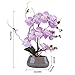 Flower Arrangement with Decorative Vase Full Artificial Orchid Plant with Real Looking (Light Purple)
