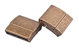 KONMAY 5 Sets 20.0x2.5mm Antique Brass Glue-in Style Magnetic Jewlery Clasps for Bracelet