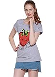 Romastory Women's Cute Print Short Sleeve T-Shirts Juniors Casual Tops Tee Shirts