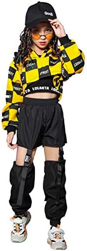 LOLANTA Girls Street Dance Clothes Hip Hop Checkered Hoodie