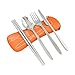 Roaming Cooking Reusable Travel Utensils with Case | Fork and Spoon Set with Knife, Chopsticks and Optional Reusable Straw– Office, Travel, or Camping Accessories| Lightweight Sturdy Reusable Utensils