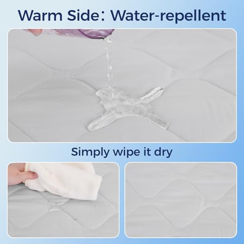 Rywell Dog Cooling Blanket 101x153cm,Waterproof Dog Cooling Mat Q-Max>0.5, Cooling&Cotton Surfaces for All Seasons,Washable Dog Blanket,Grey
