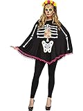Fun World Women's Skeleton Poncho, Multi, Standard