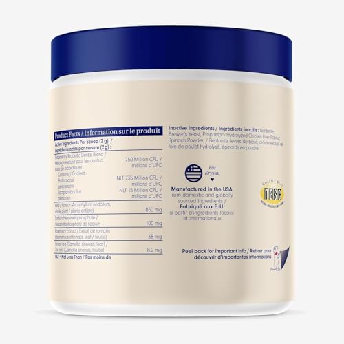 PetLab Co. ProBright Dental Powder - Dog Breath Freshener - Teeth Cleaning Made Easy – Targets Tartar & Bad Breath - Formulated for Medium Size Dogs