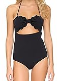 Women's Cut To It Shell Irregular Hem One Piece Padded Swimwear High Waist Swimsuit
