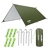 Camping Zeltplane, lynker Tarp für Hängematte 3 x 3.2m, Wasserdicht mit Ösen + 6